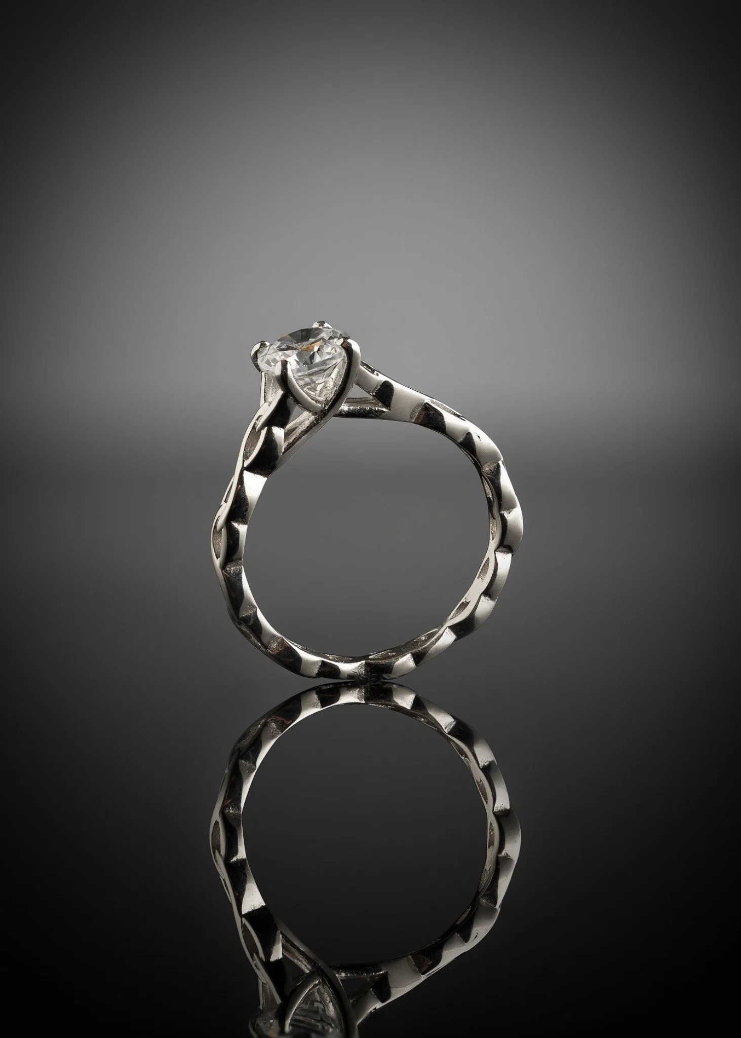 Celtic Diamond Engagement Ring White Gold - Image 3