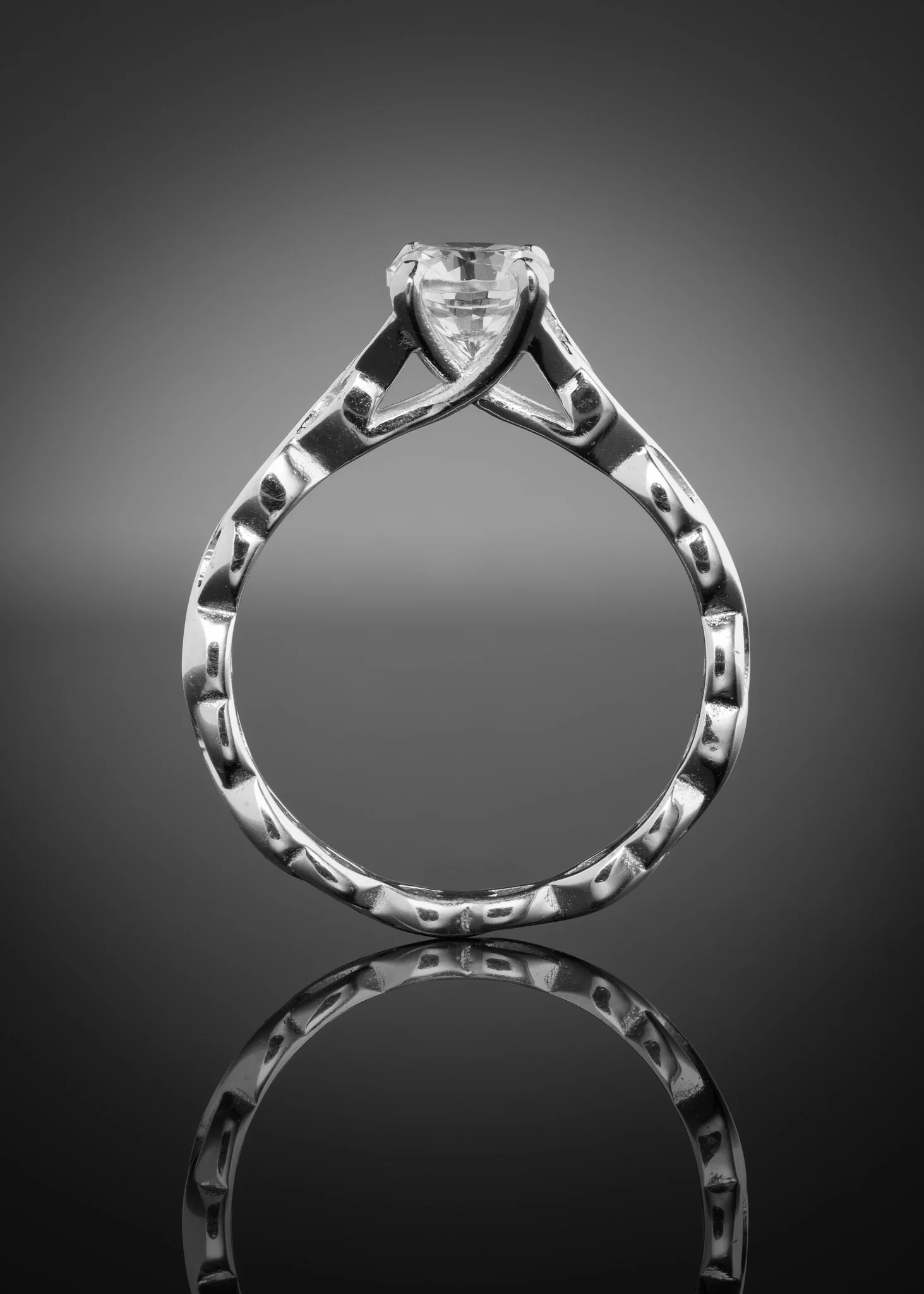 Celtic Diamond Engagement Ring White Gold - Image 4