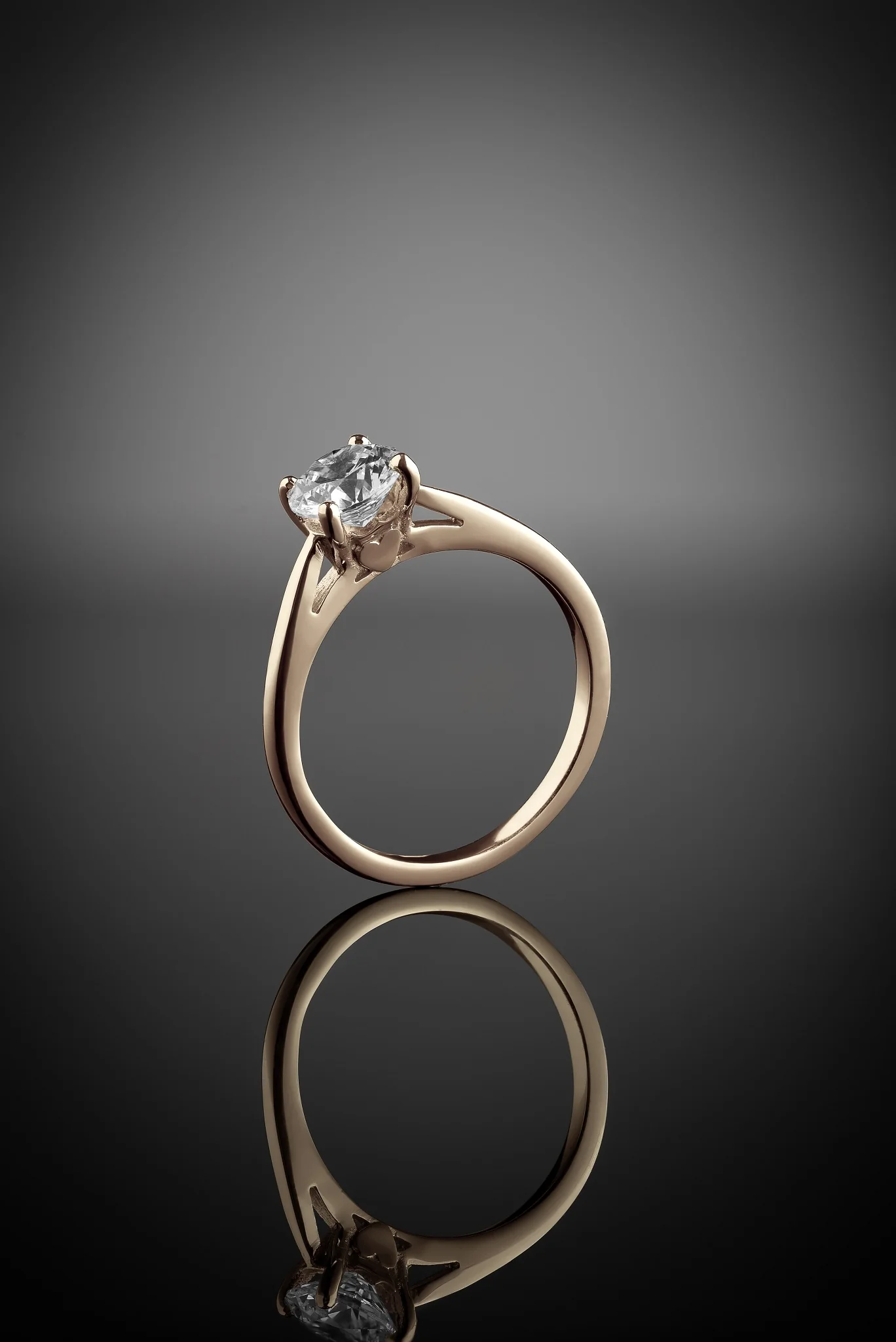 Gold Diamond Engagement Ring Claddagh Setting - Image 4