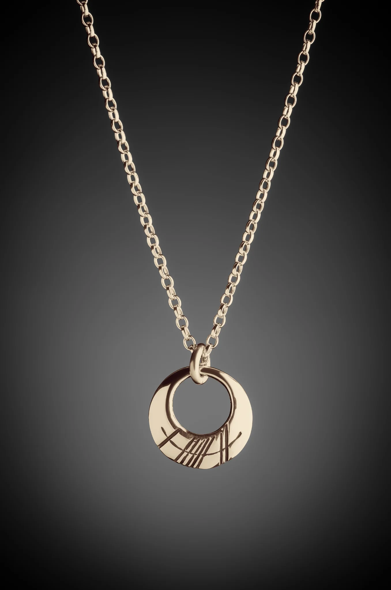 Gold Ogham Grá Pendant