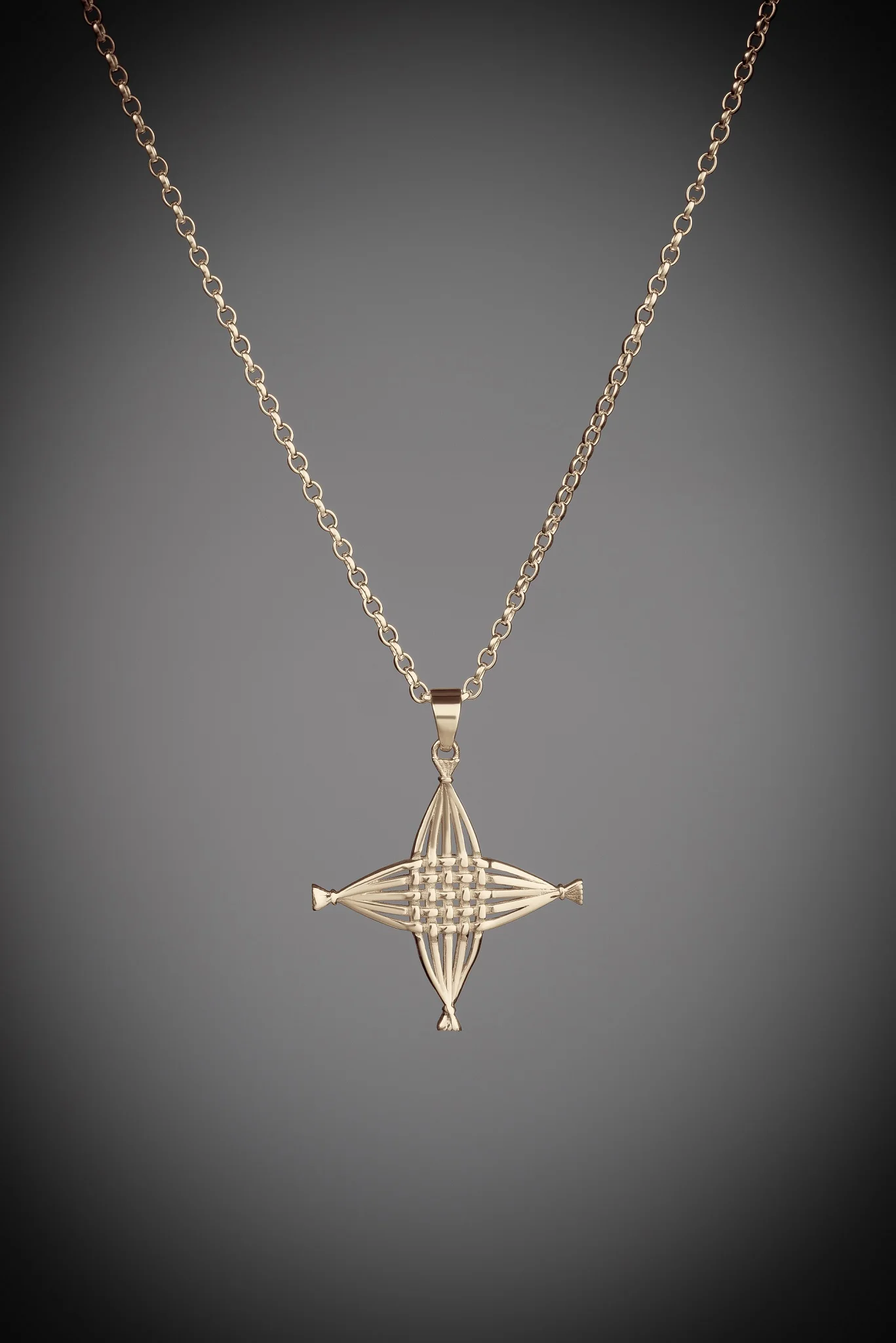 Gold St Brigid's Cross Necklace