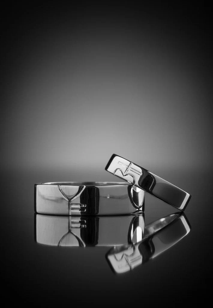 Ogham Heart Wedding Ring Set - Image 2